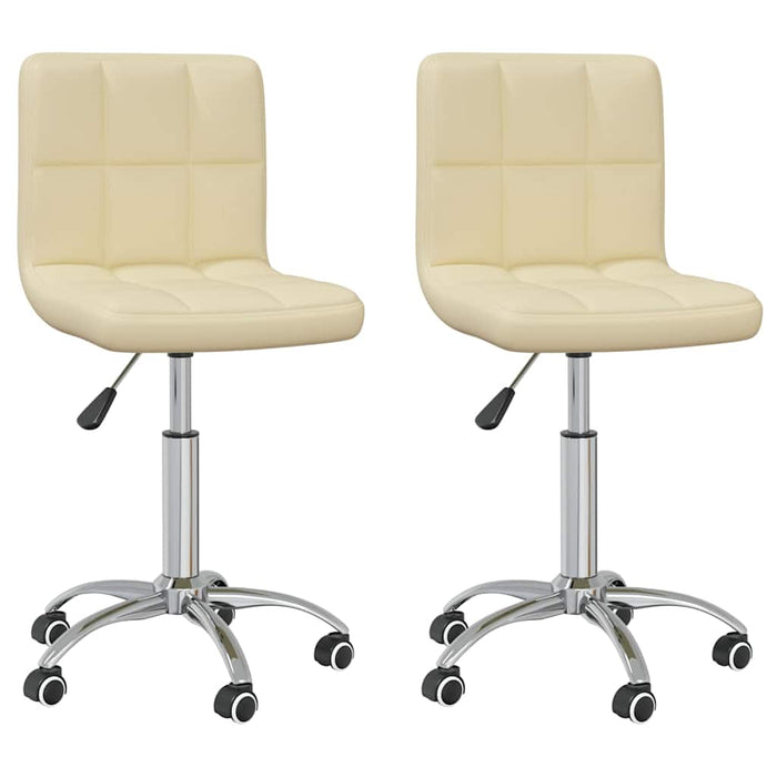 Scaune de bucătărie pivotante, 2 buc., crem, piele artificială WALTI