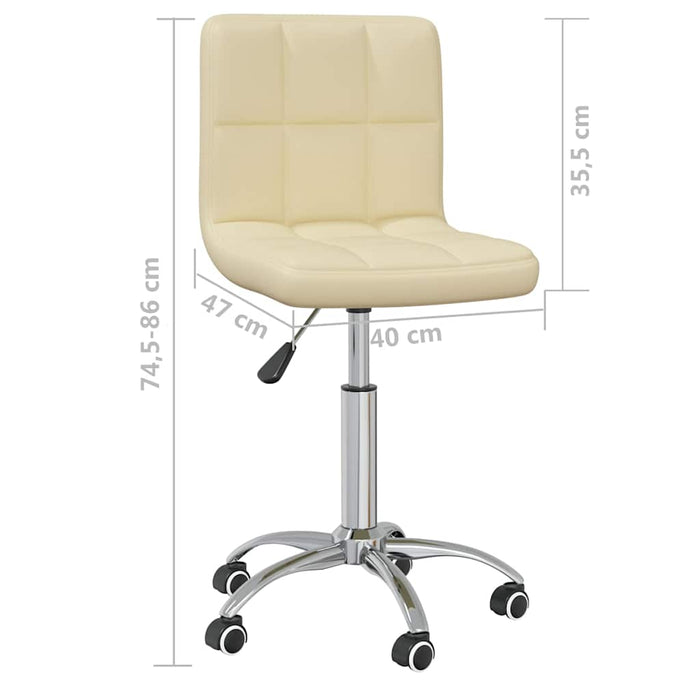 Scaune de bucătărie pivotante, 2 buc., crem, piele artificială WALTI