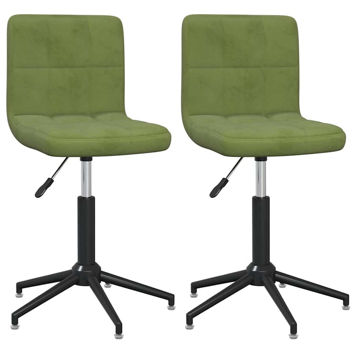Scaune de bucătărie pivotante, 2 buc., verde deschis, catifea WALTI