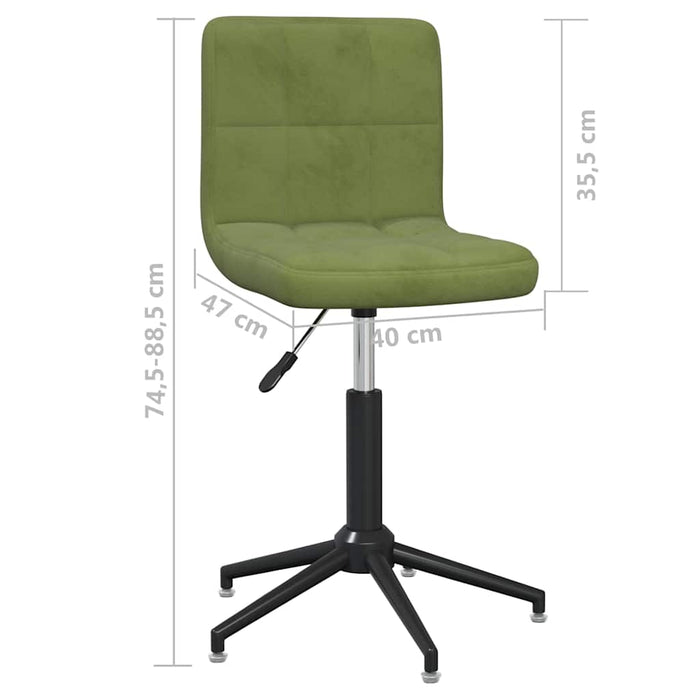 Scaune de bucătărie pivotante, 2 buc., verde deschis, catifea WALTI