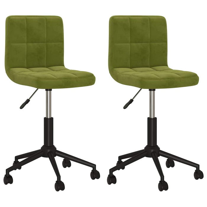 Scaune de bucătărie pivotante, 2 buc., verde deschis, catifea WALTI