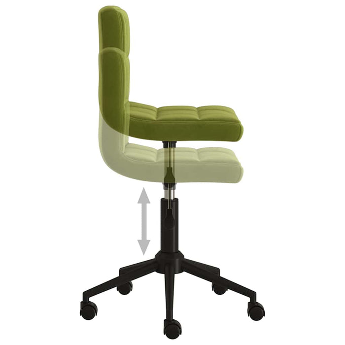 Scaune de bucătărie pivotante, 2 buc., verde deschis, catifea WALTI