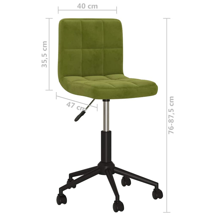 Scaune de bucătărie pivotante, 2 buc., verde deschis, catifea WALTI