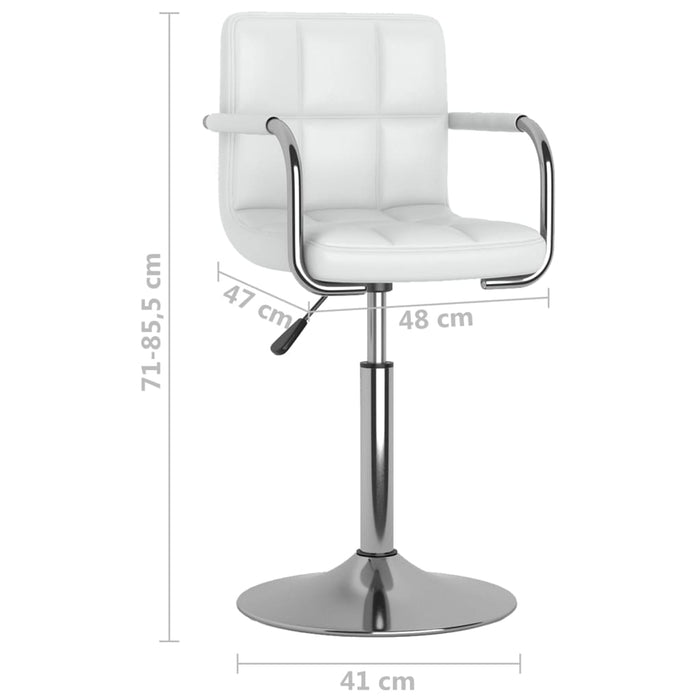 Scaune de bucătărie pivotante, 2 buc., alb, piele artificială WALTI