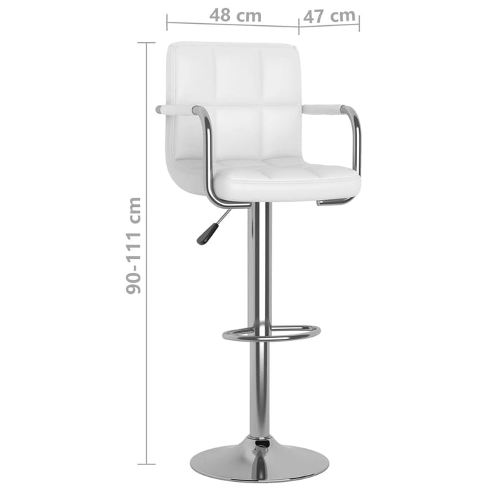 Scaune de bar, 2 buc., alb, piele ecologică - WALTI WALTI