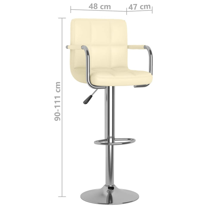 Scaune de bar, 2 buc., crem, piele ecologică - WALTI WALTI