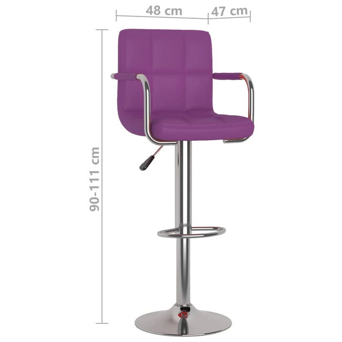 Scaune de bar, 2 buc., violet, piele ecologică - WALTI WALTI