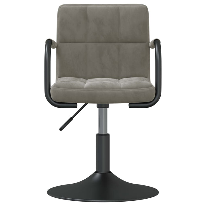 Scaune rotative de bucătărie, 2 buc., gri deschis, catifea WALTI