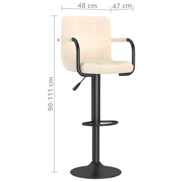 Scaune de bar, 2 buc., crem, material textil WALTI