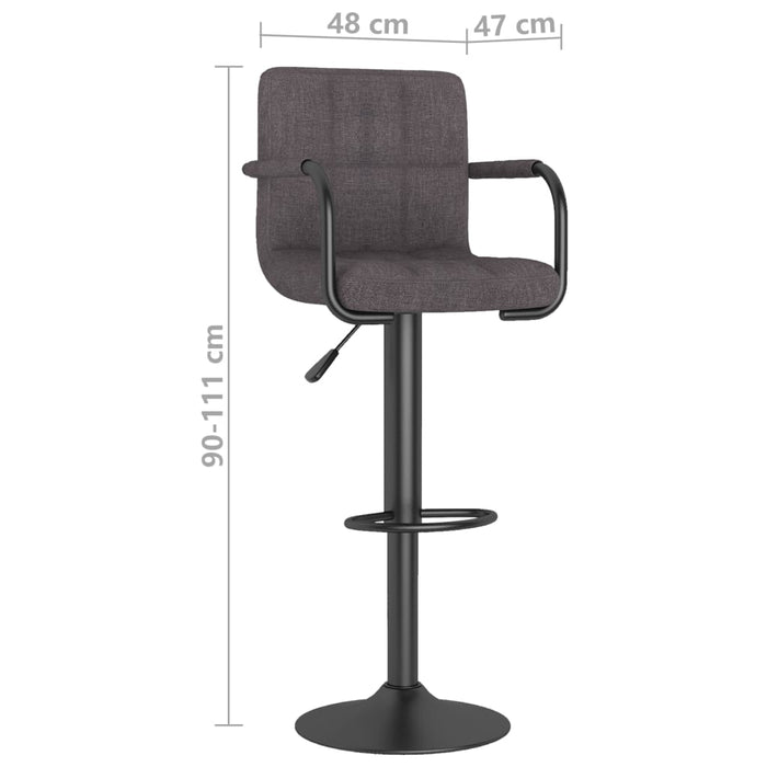 Scaune de bar, 2 buc., gri taupe, material textil - WALTI WALTI