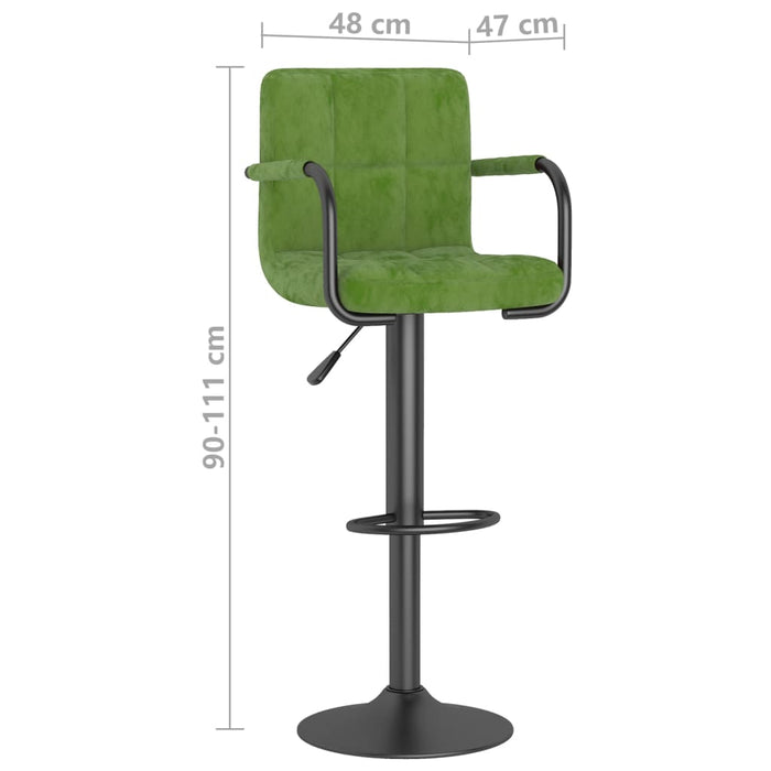 Scaune de bar, 2 buc., verde deschis, catifea - WALTI WALTI