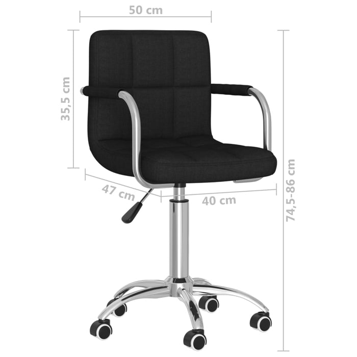 Scaun de birou pivotant, negru, material textil - WALTI WALTI