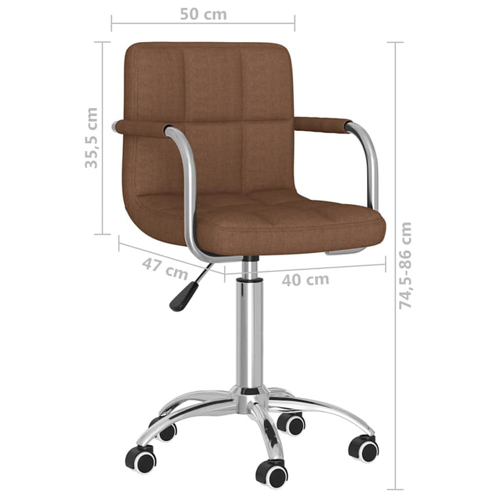 Scaune de bucătărie pivotante, 2 buc., maro, material textil WALTI