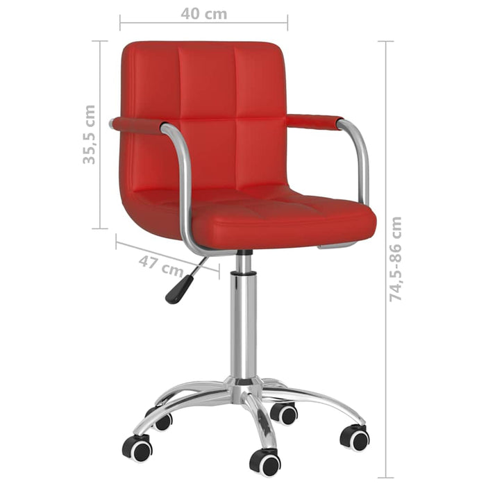 Scaune sufragerie pivotante 2 buc. roșu vin piele artificială WALTI
