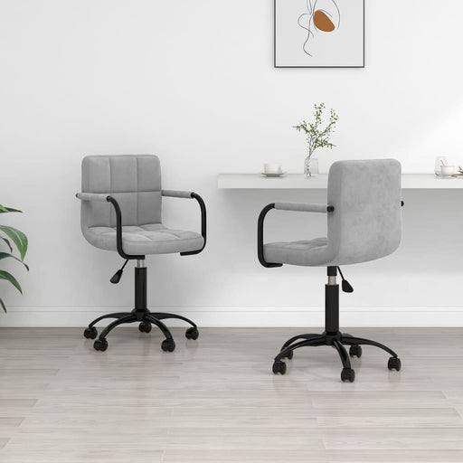 Scaune rotative de bucătărie, 2 buc., gri deschis, catifea - WALTI WALTI