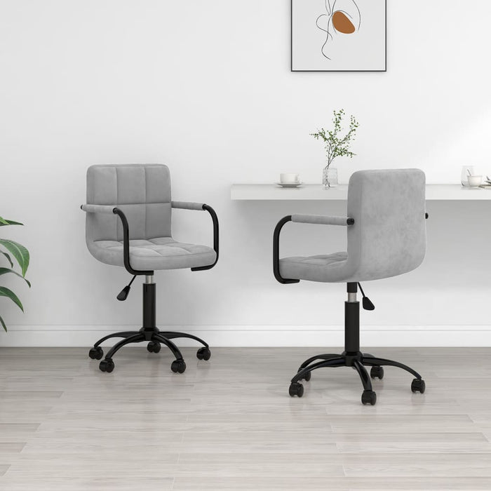 Scaune rotative de bucătărie, 2 buc., gri deschis, catifea - WALTI WALTI