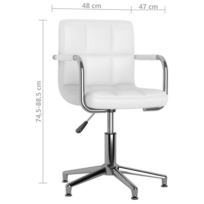 Scaune de bucătărie pivotante, 2 buc., alb, piele artificială - WALTI WALTI