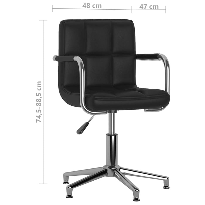 Scaune de bucătărie pivotante, 2 buc. negru, piele ecologică - WALTI WALTI