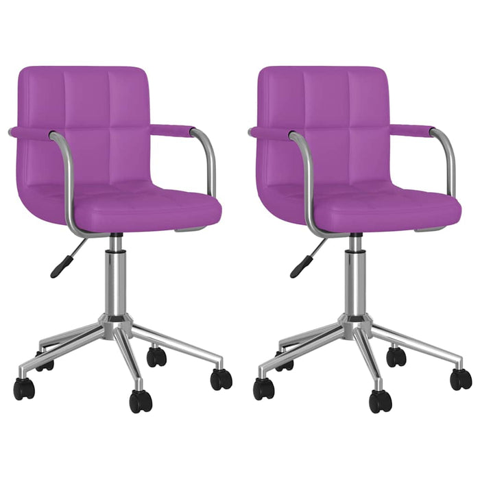 Scaune de bucătărie pivotante, 2 buc, violet, piele ecologică WALTI