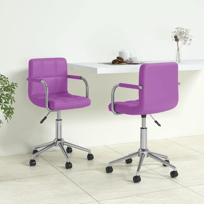 Scaune de bucătărie pivotante, 2 buc, violet, piele ecologică WALTI