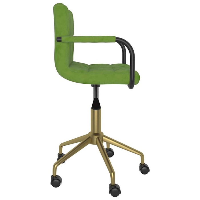 Scaune de bucătărie pivotante, 2 buc., verde deschis, catifea WALTI