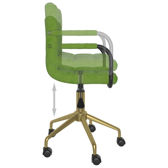 Scaune de bucătărie pivotante, 2 buc., verde deschis, catifea WALTI