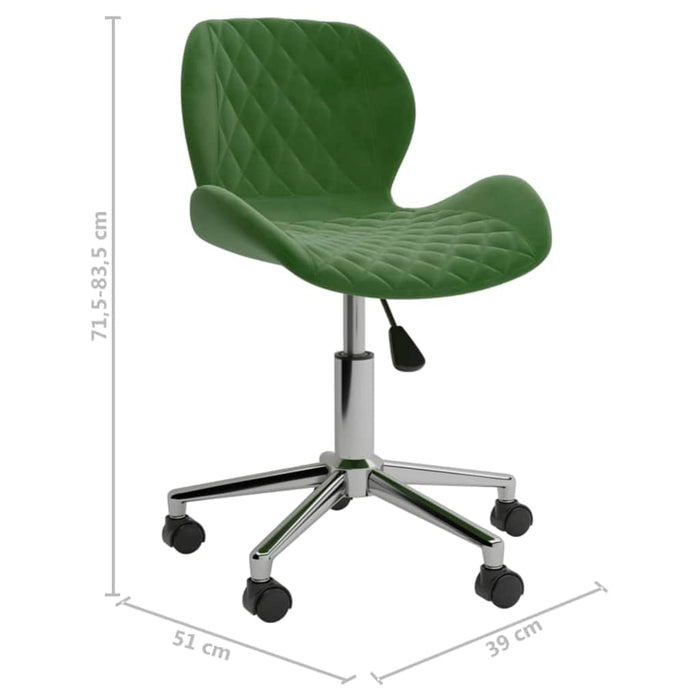 Scaune de bucătărie pivotante, 2 buc., verde închis, catifea WALTI