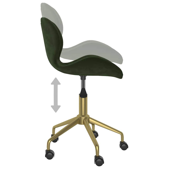 Scaun de bucătărie pivotant, verde închis, catifea WALTI