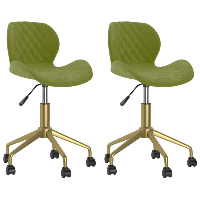 Scaune de bucătărie pivotante, 2 buc., verde deschis, catifea WALTI