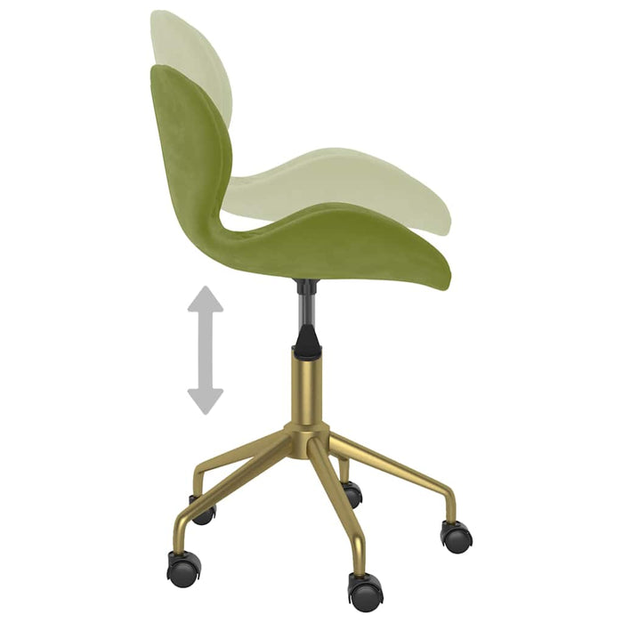 Scaune de bucătărie pivotante, 2 buc., verde deschis, catifea WALTI