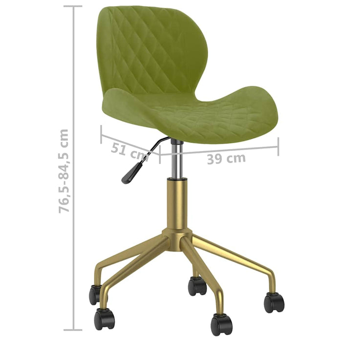 Scaune de bucătărie pivotante, 2 buc., verde deschis, catifea WALTI