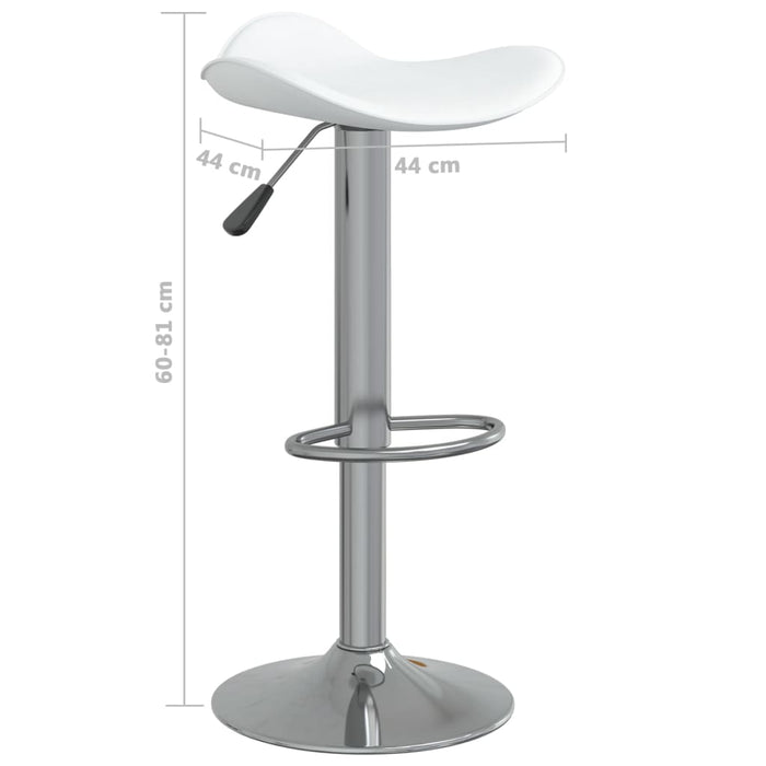 Scaun de bar, alb, oțel cromat și piele artificială - WALTI WALTI