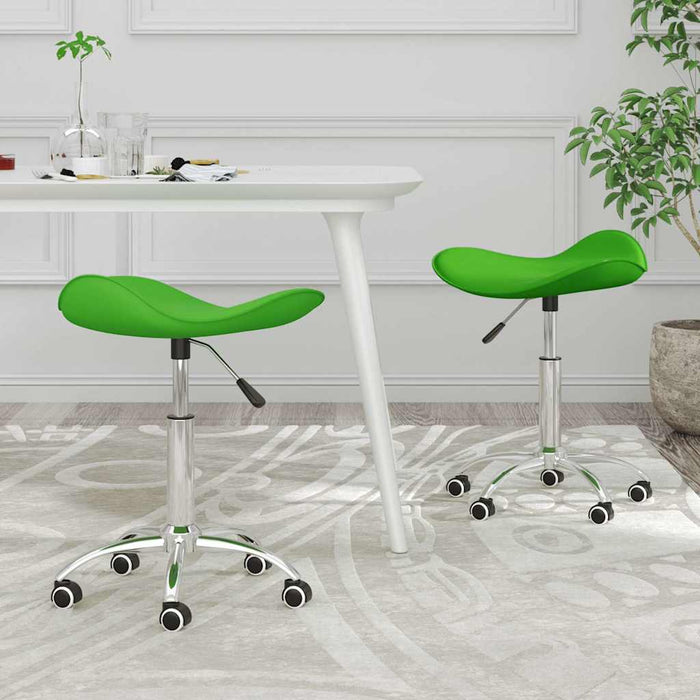 Scaune de bucătărie pivotante, 2 buc. verde, piele artificială WALTI