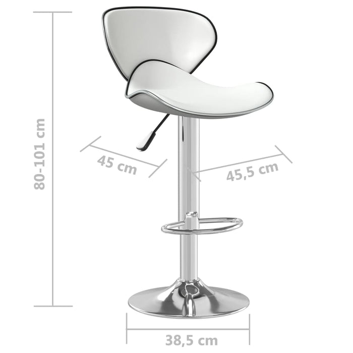 Scaun de bar, alb, piele ecologică - WALTI WALTI