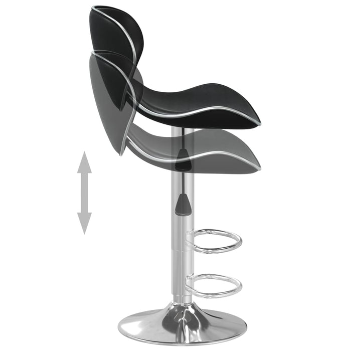 Scaun de bar, negru, piele ecologică - WALTI WALTI