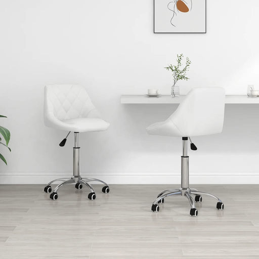 Scaune de bucătărie pivotante, 2 buc., alb, piele artificială - WALTI WALTI