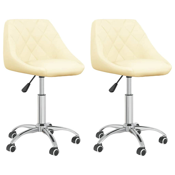 Scaune de bucătărie pivotante, 2 buc., crem, piele artificială WALTI