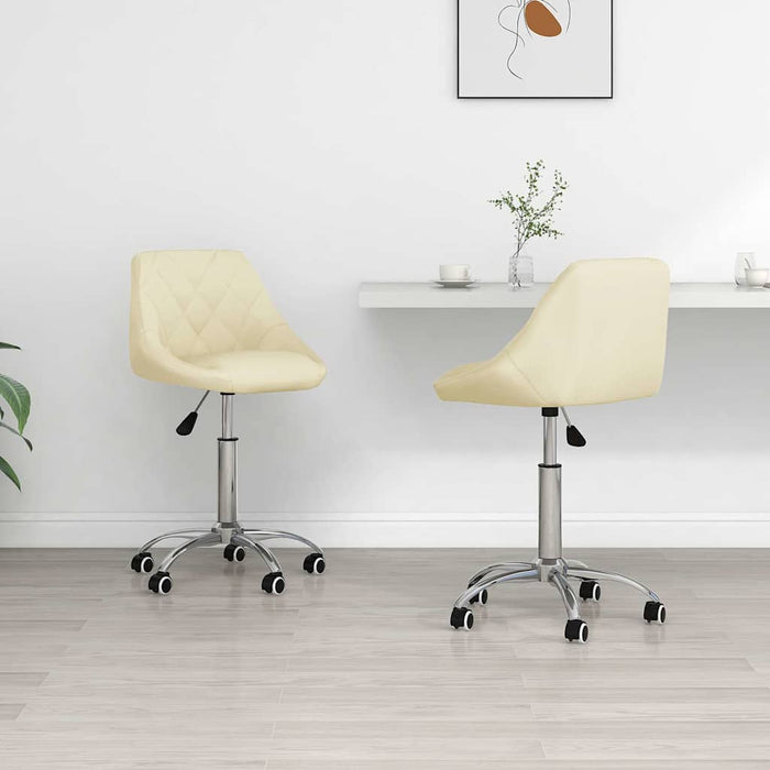 Scaune de bucătărie pivotante, 2 buc., crem, piele artificială WALTI