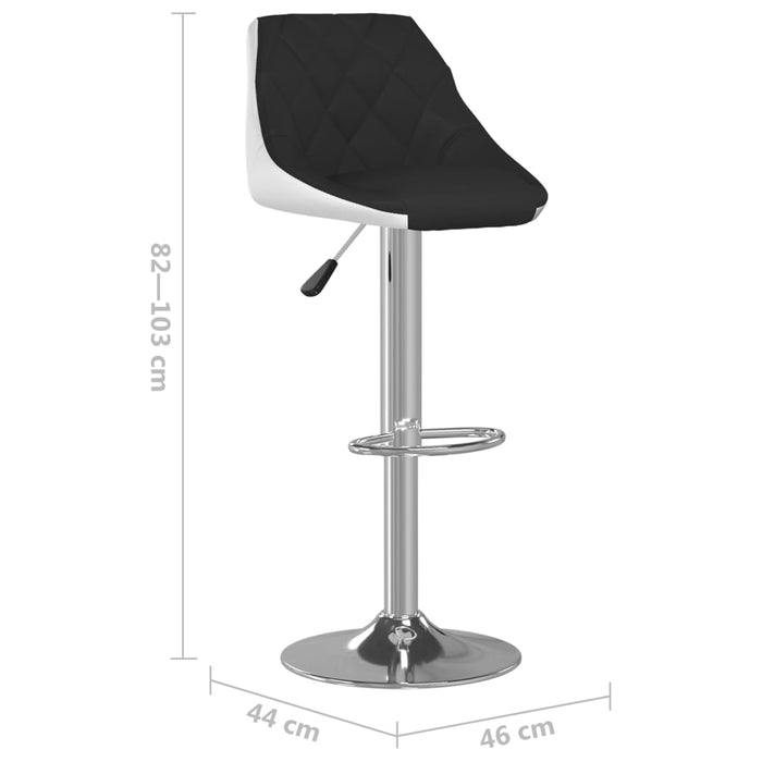 Scaune de bar, 2 buc., negru şi alb, piele ecologică - WALTI WALTI