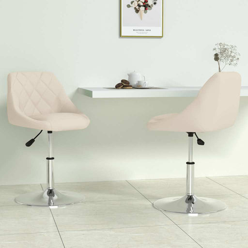 Scaune de bucătărie pivotante, 2 buc., crem, catifea - WALTI WALTI