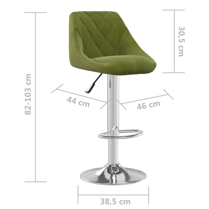 Scaune de bar, 2 buc., verde deschis, catifea - WALTI WALTI