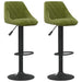 Scaune de bar, 2 buc., verde deschis, catifea - WALTI WALTI