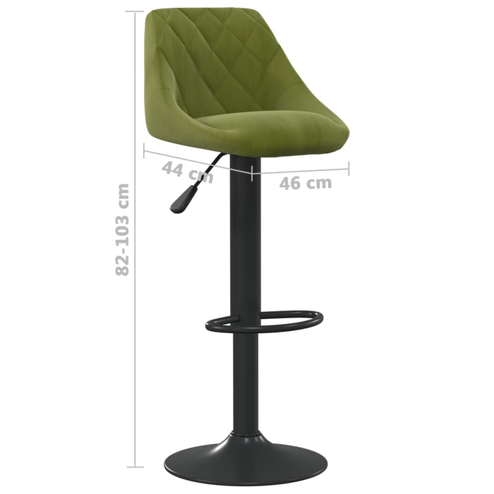 Scaune de bar, 2 buc., verde deschis, catifea - WALTI WALTI