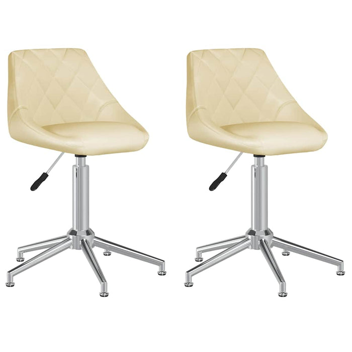 Scaune de bucătărie pivotante, 2 buc., crem, piele artificială WALTI