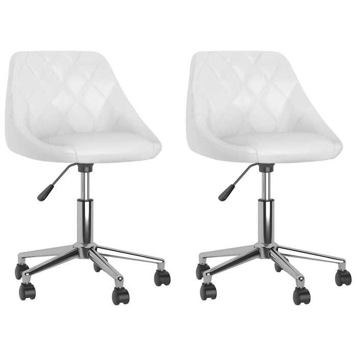 Scaune de bucătărie pivotante, 2 buc., alb, piele artificială WALTI
