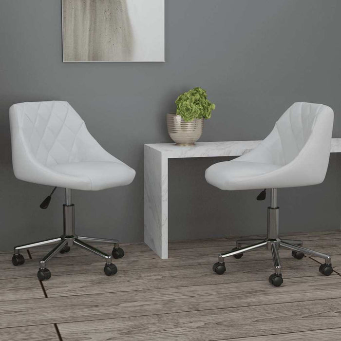 Scaune de bucătărie pivotante, 2 buc., alb, piele artificială WALTI