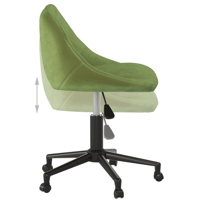 Scaun de birou pivotant, verde deschis, catifea - WALTI WALTI