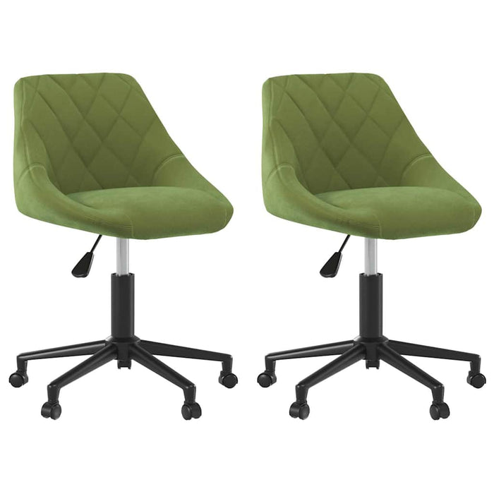 Scaune de bucătărie pivotante, 2 buc., verde deschis, catifea WALTI