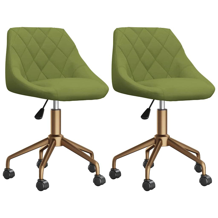 Scaune de bucătărie pivotante, 2 buc., verde deschis, catifea WALTI
