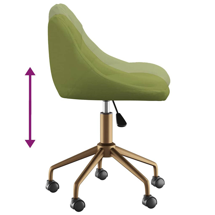 Scaune de bucătărie pivotante, 2 buc., verde deschis, catifea WALTI
